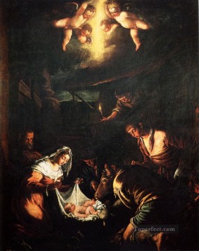 Jacopo Bassano Painting - La adoración de los pastores Jacopo Bassano